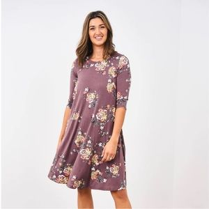 Latched Mama 3/4 Sleeve Nursing Dress - XXS in floral print - NWT